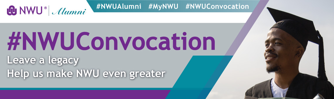 banner explaining how to get involved with NWU Convocation
