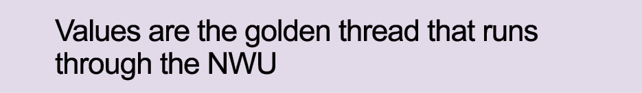 Values are the golden thread that runs through the NWU