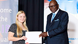 Calmay Lee receives the Honours Encouragement Prize in Space Science at the South African Institute for Physics Conference.