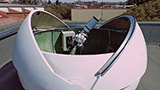 The solar telescope is mounted in the hi-tech dome, designed and built by the Instrument Making department.