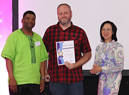 The NWU IP Creators Celebration recognised innovators from both SHAPE and STEM disciplines for their contributions to research, creativity and knowledge creation. Here are Prof Mphahlele, Prof Bunt and Dr Chantson.