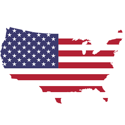 USA flag on map