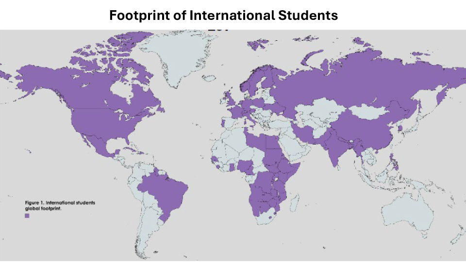 Footprint of NWU international students