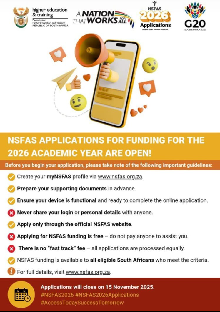 NSFAS applications are open.