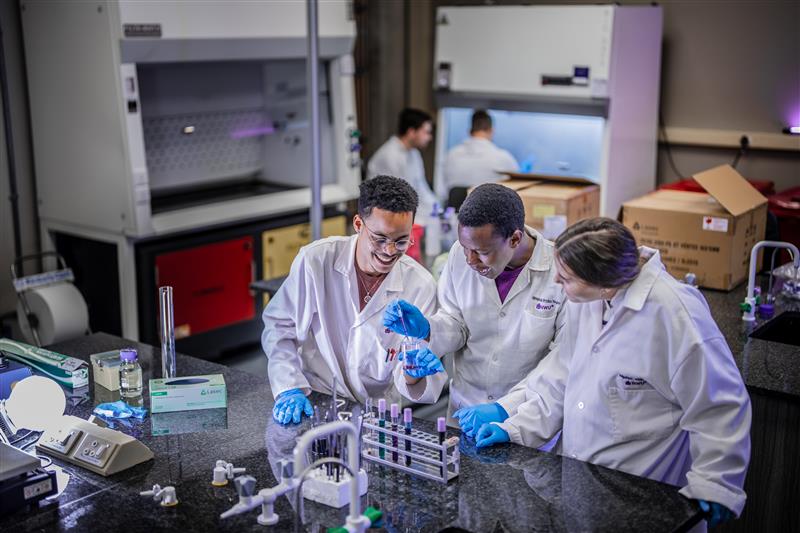Researchers in a lab