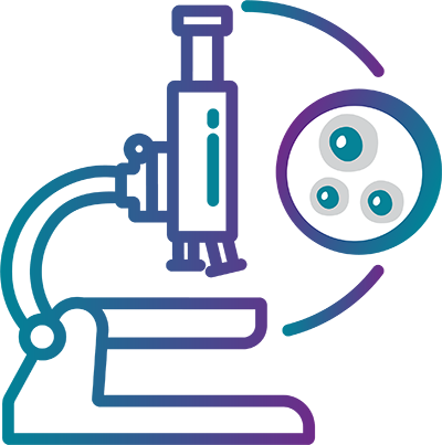 Illustration of a microscope illustrating research