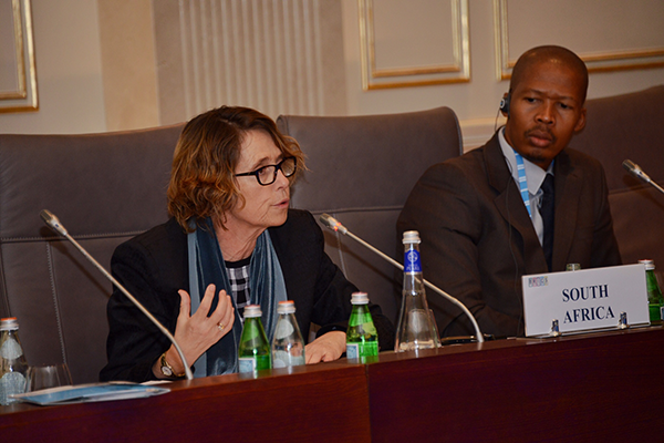 Leader of the South African delegatio, DDG Diane Parker, at the BRICS Network University Moscow 15-16 September 2015