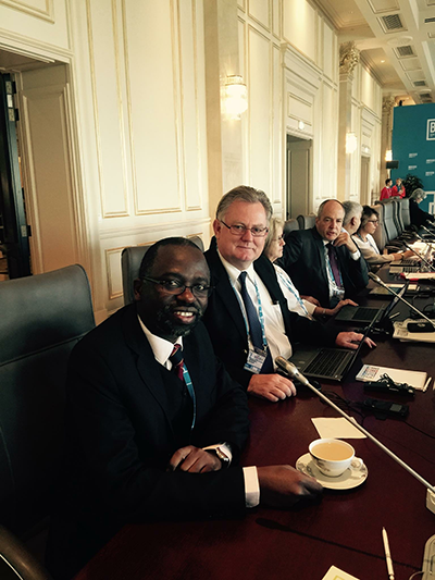 Theo Bekker (NWU) and Tshilidzi Marwala (UJ) attending the BRICS Network University Moscow 15-16 September 2015